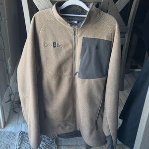 The North Face Men's Brown and Black Zip-Up Sweater